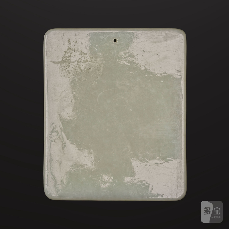 二十世紀 青白玉福祿壽牌 | PLAQUE EN JADE CÉLADON PÂLE SCULPTÉ - 图2